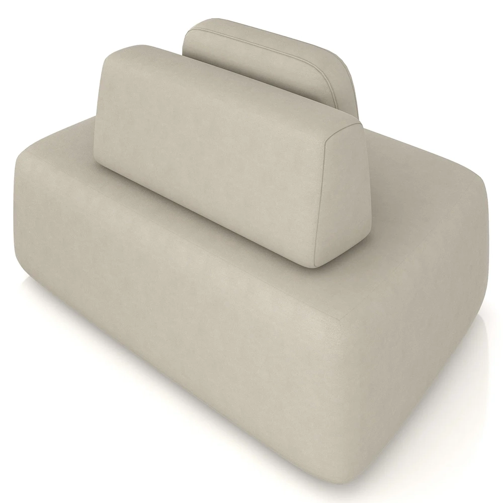 Sofá Modular 140cm Living Sala de Estar Moby Veludo Bege Z08 - Mpozenato