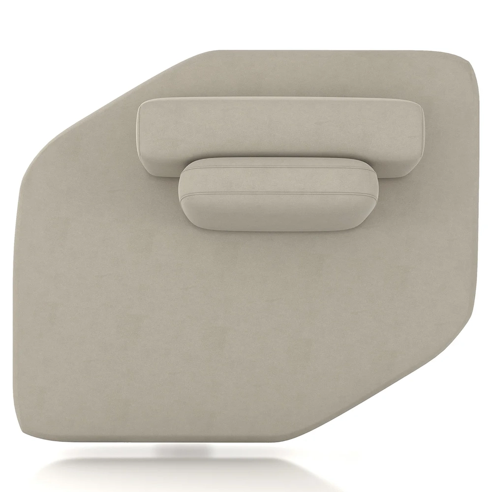 Sofá Chaise Modular 135cm Sala de Estar Moby Veludo Bege Z08 - Mpozenato