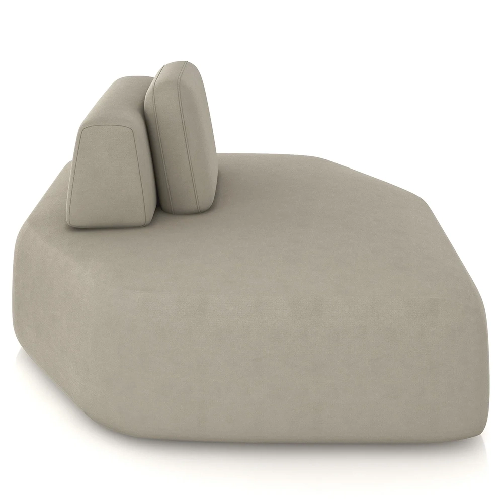 Sofá Chaise Modular 135cm Sala de Estar Moby Veludo Bege Z08 - Mpozenato