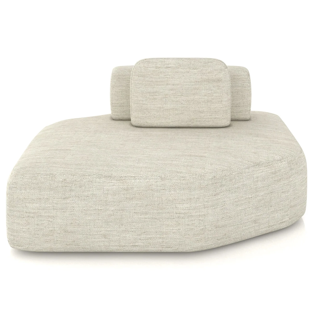 Sofá Chaise Modular 135cm Sala de Estar Moby Linho Cru Z08 - Mpozenato