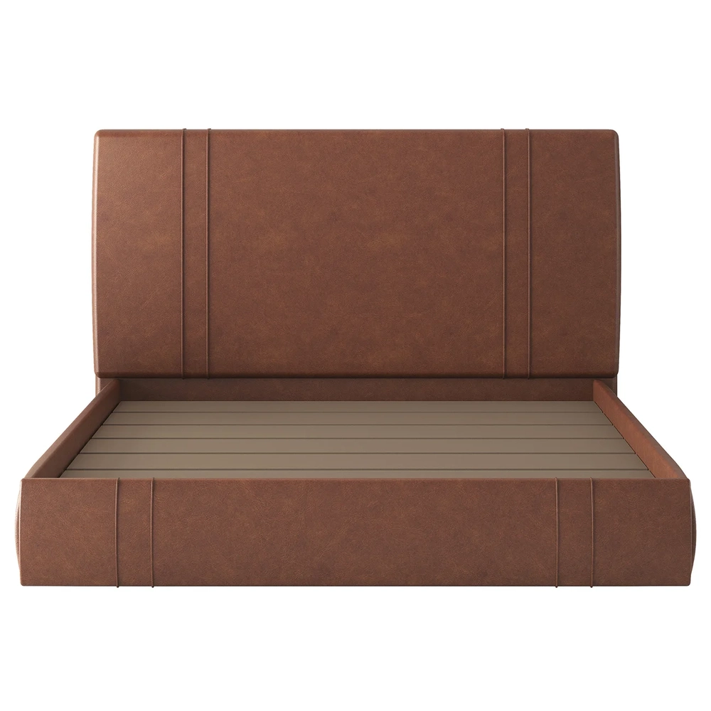 Cama Queen Flutuante Com Cabeceira 160cm Lyra Sintético Telha S05 - Mpozenato