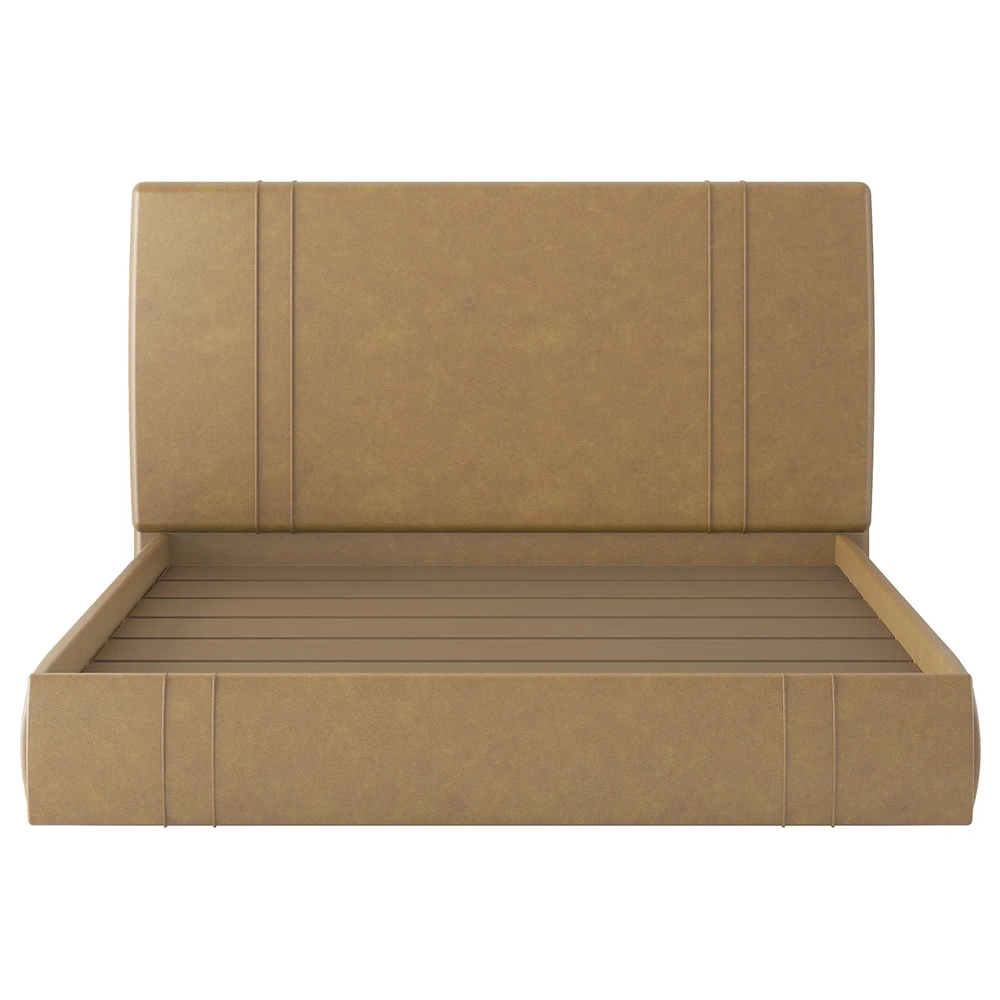 Cama Queen Flutuante Com Cabeceira 160cm Lyra Sintético Bege S05 - Mpozenato