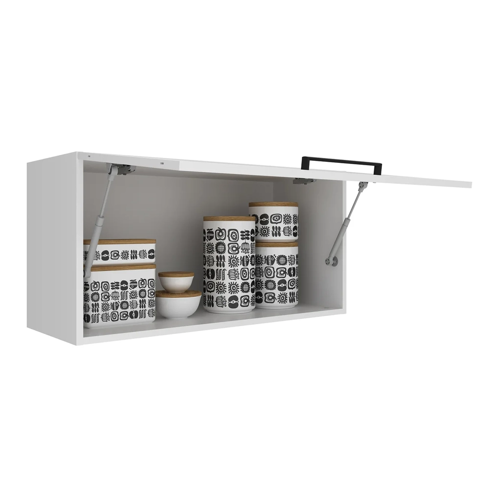 Armário Cozinha Aéreo 80cm Com 1 Porta Zaya Branco T01      - Mpozenato