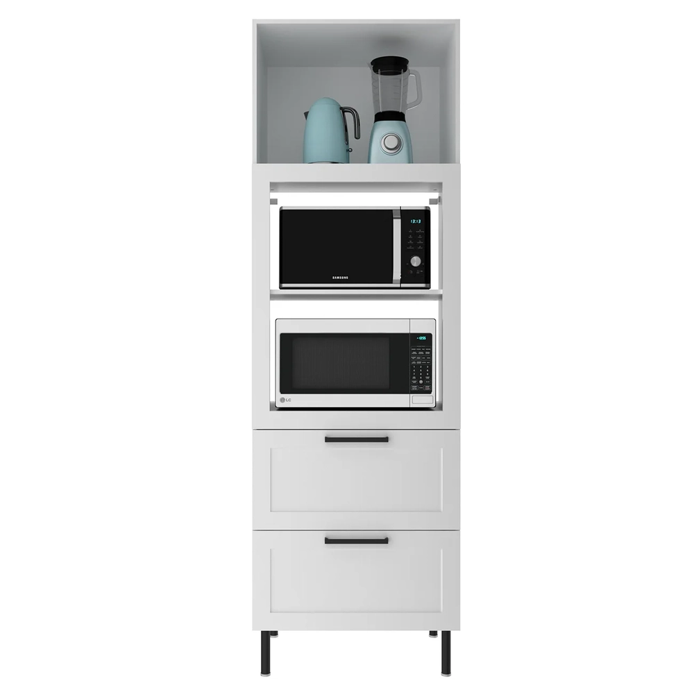 Paneleiro Cozinha Torre Quente 70cm 1 Porta Zaya Branco T01 - Mpozenato