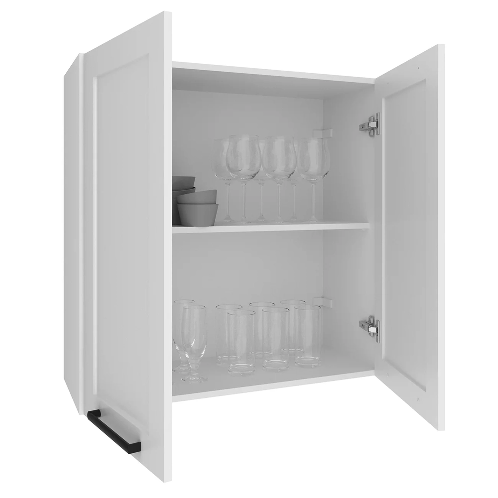 Armário Cozinha Aéreo 80cm Com 2 Portas Zaya Branco T01     - Mpozenato