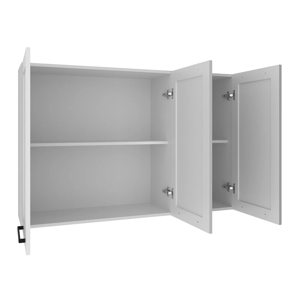 Armário Cozinha Aéreo 120cm Com 3 Portas Zaya Branco T01    - Mpozenato