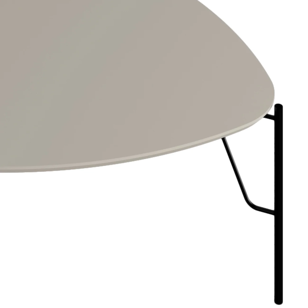 Mesa de Centro Baixa Para Sala Pés Metálicos Blen Grigio/Preto I06 - Mpozenato