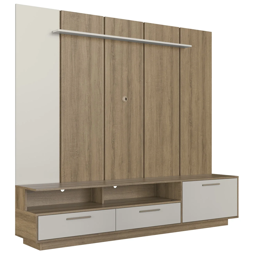 Estante Painel TV 75 Pol com LED 200cm Dolphin Mel/Arenas A05 - Mpozenato