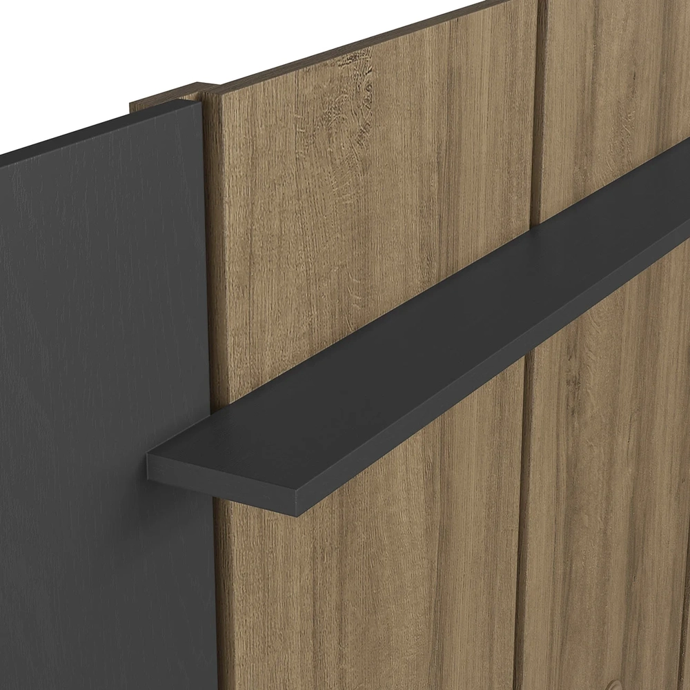 Estante Painel TV 75 Pol com LED 200cm Agrale Mel/Grafite A05 - Mpozenato