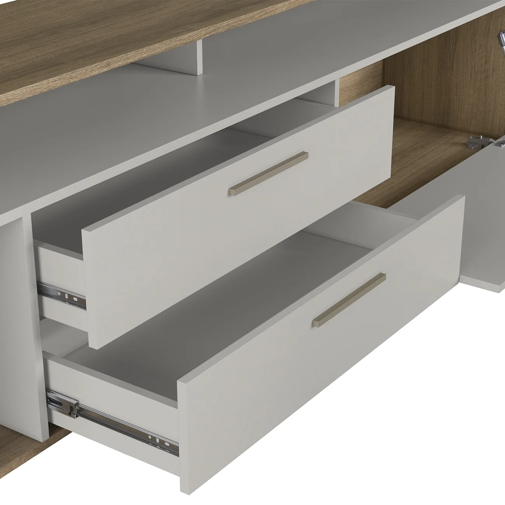 Estante Painel TV 75 Pol com LED 200cm Agrale Mel/Arenas A05 - Mpozenato