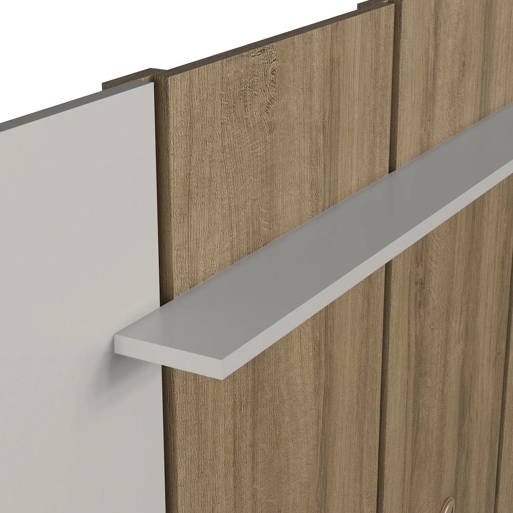 Estante Painel TV 75 Pol com LED 200cm Bianco Mel/Arenas A05 - Mpozenato