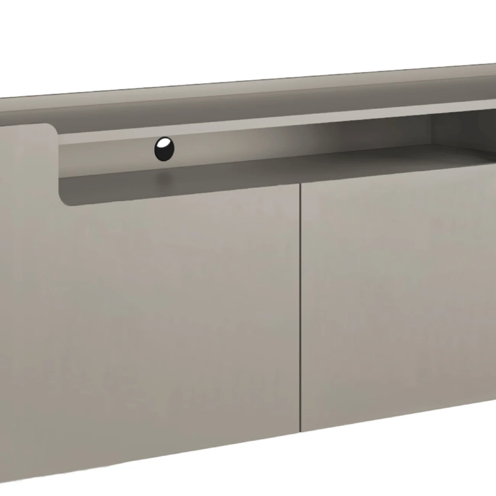 Rack TV 75 Pol 220cm 4 Portas Lisas Blen Grigio/Dourado I06 - Mpozenato