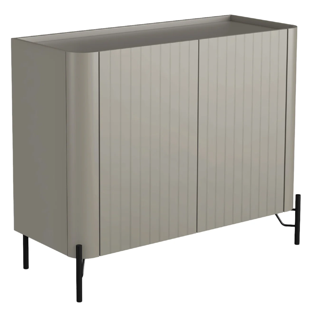 Buffet Aparador 99cm 2 Portas Brise Blen Grigio/Preto I06 - Mpozenato