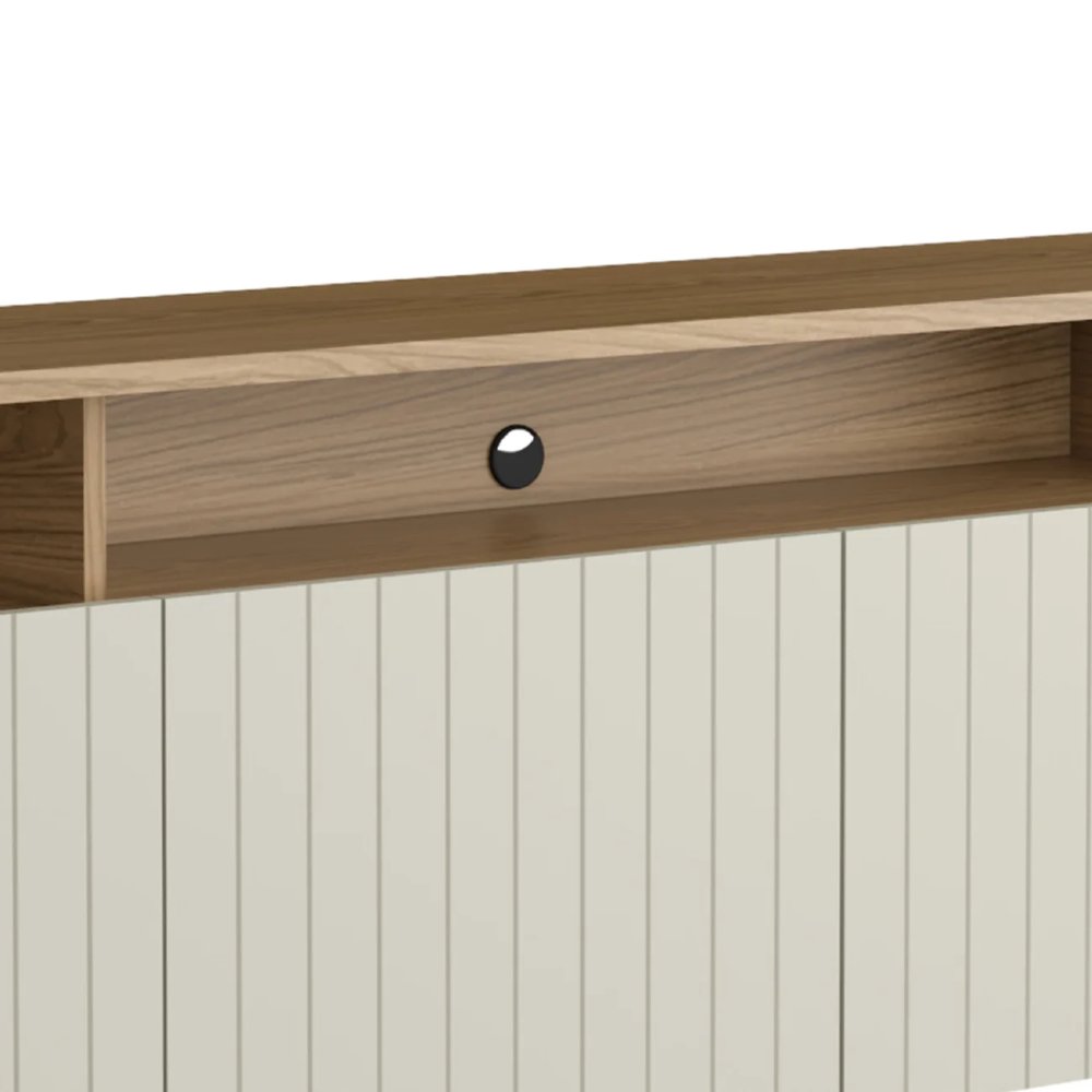 Rack TV 55 Pol 180cm Portas Brise Blen Louro/Luna/Dourado I06 - Mpozenato