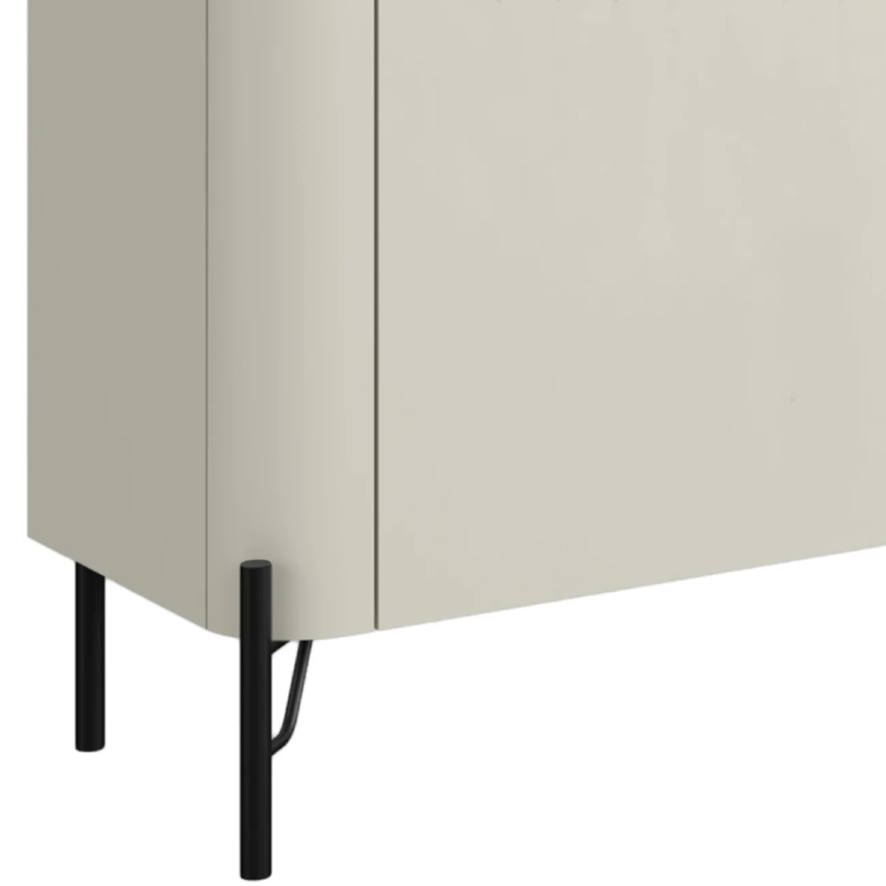 Rack TV 75 Pol 220cm 4 Portas Lisas Blen Luna/Preto I06 - Mpozenato