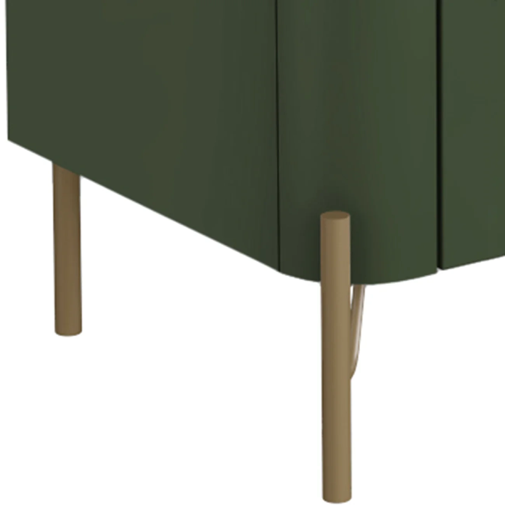 Buffet Aparador 99cm 2 Portas Lisas Blen Musgo/Dourado I06 - Mpozenato