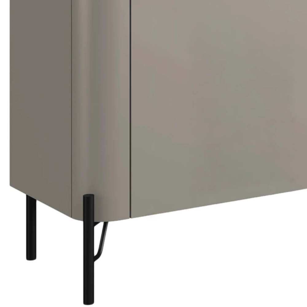 Rack TV 75 Pol 220cm 4 Portas Lisas Blen Grigio/Preto I06 - Mpozenato