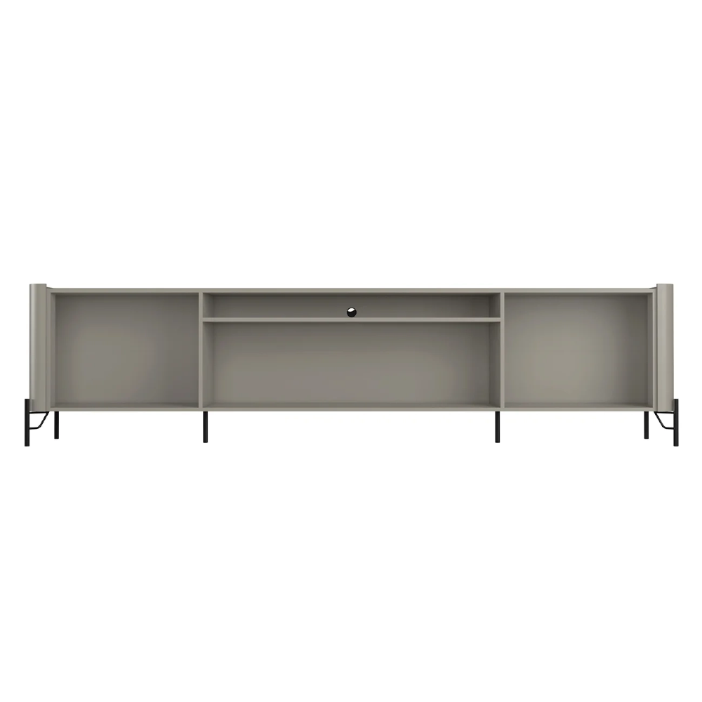 Rack TV 75 Pol 220cm 4 Portas Lisas Blen Grigio/Preto I06 - Mpozenato