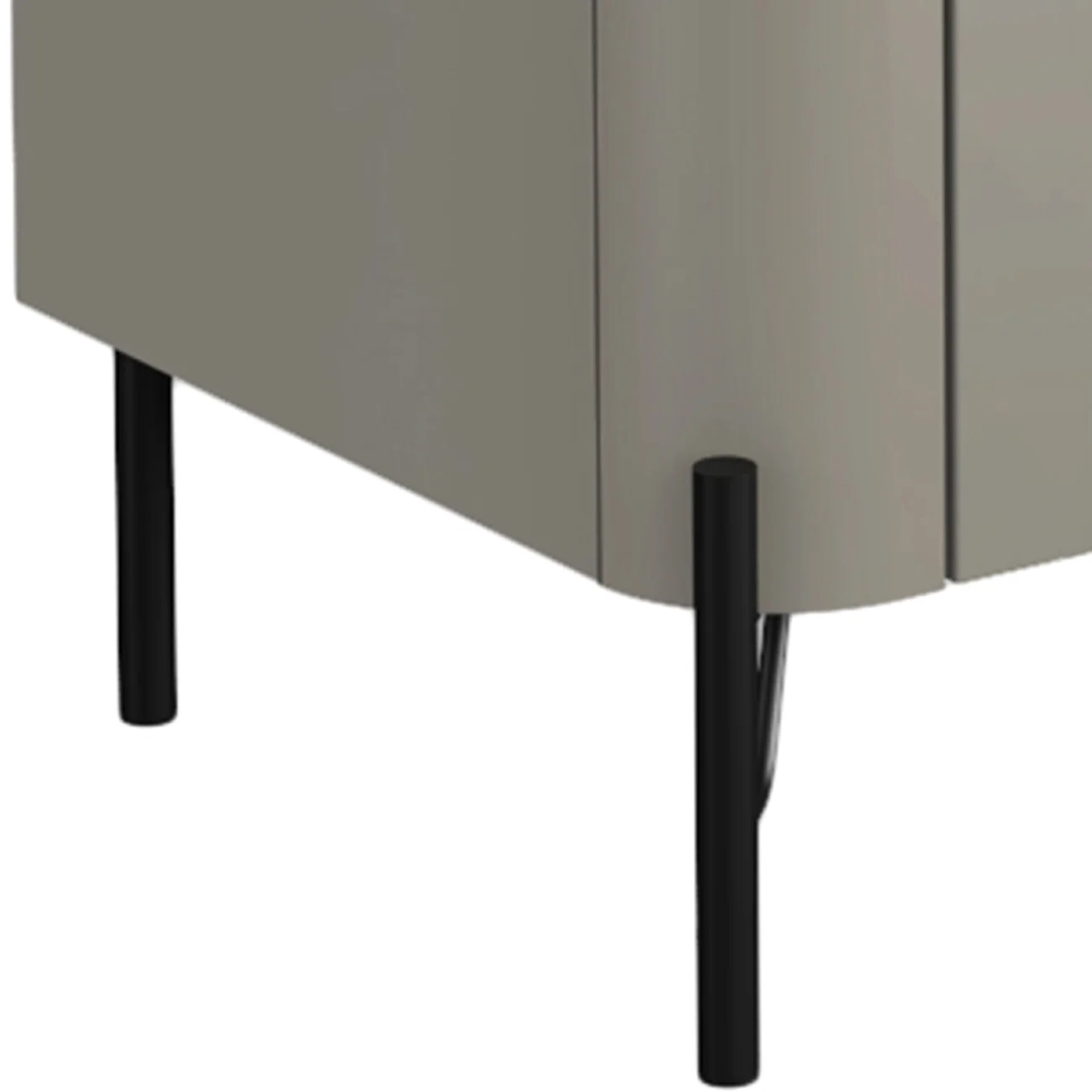 Buffet Aparador 99cm 2 Portas Lisas Blen Grigio/Preto I06 - Mpozenato