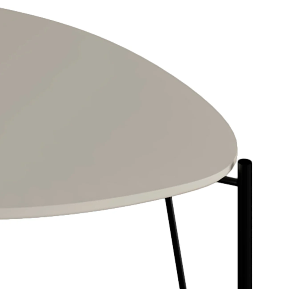 Mesa Lateral Baixa Para Sala Pés Metálicos Blen Grigio/Preto I06 - Mpozenato