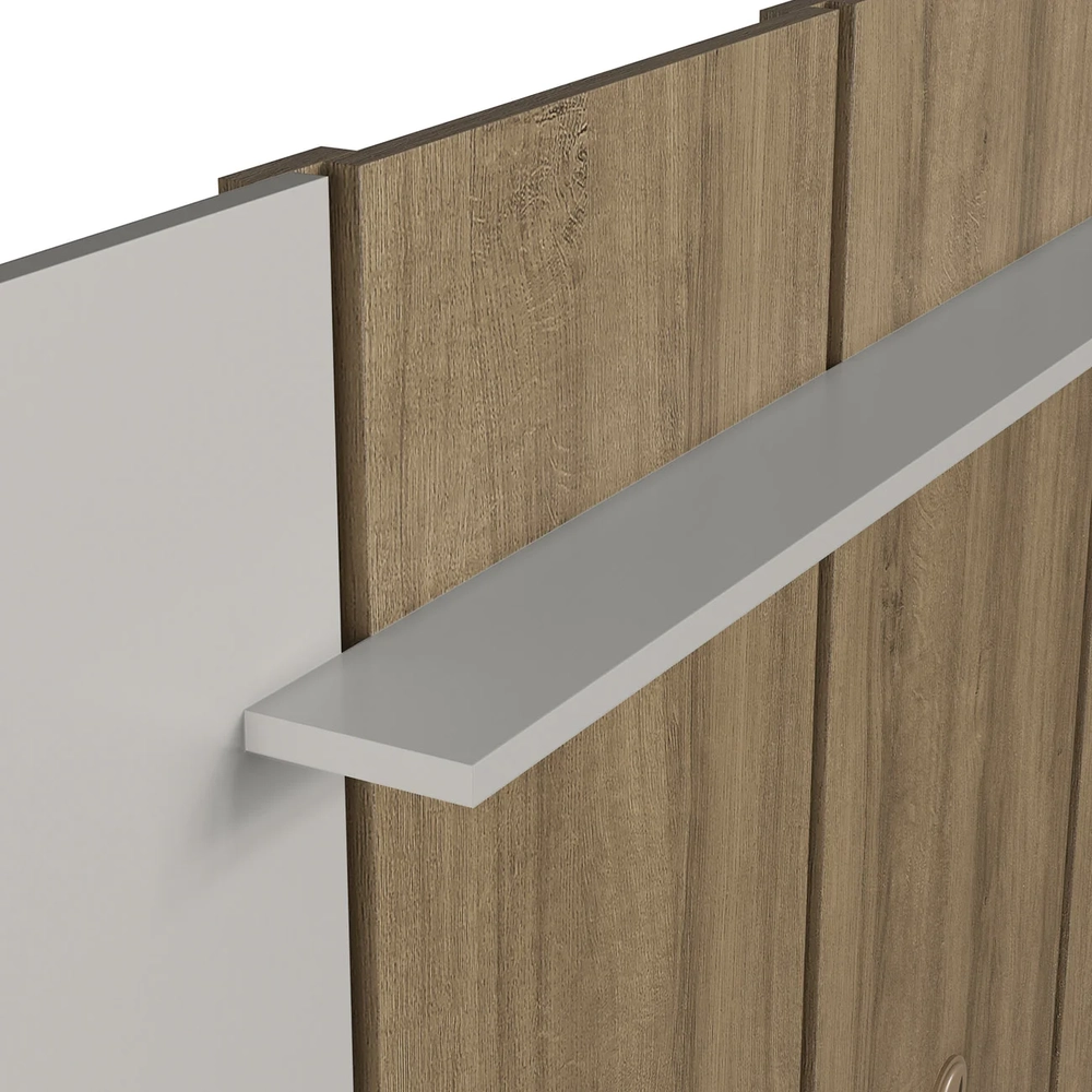 Painel TV 75 Pol Suspenso 200cm 1 Prateleira Miura Mel/Arenas A05 - Mpozenato