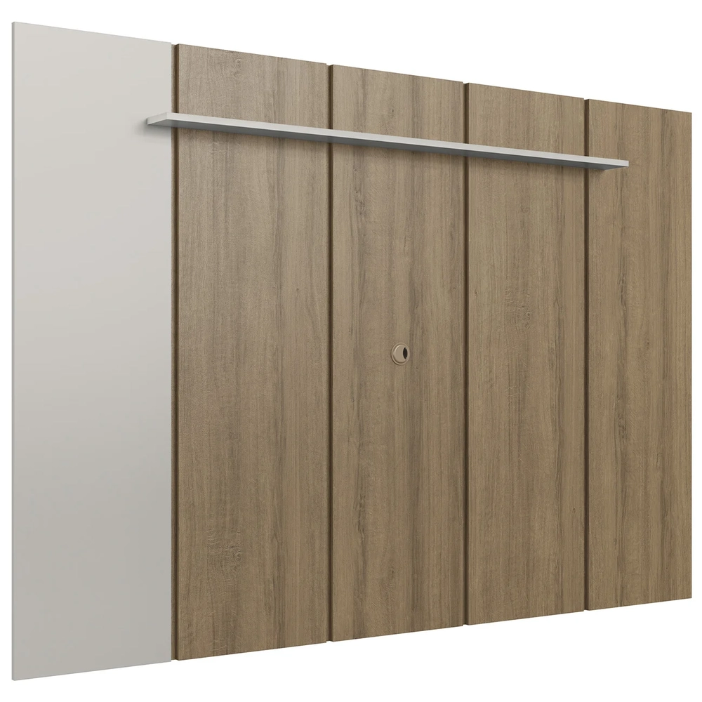 Painel TV 75 Pol Suspenso 200cm 1 Prateleira Miura Mel/Arenas A05 - Mpozenato