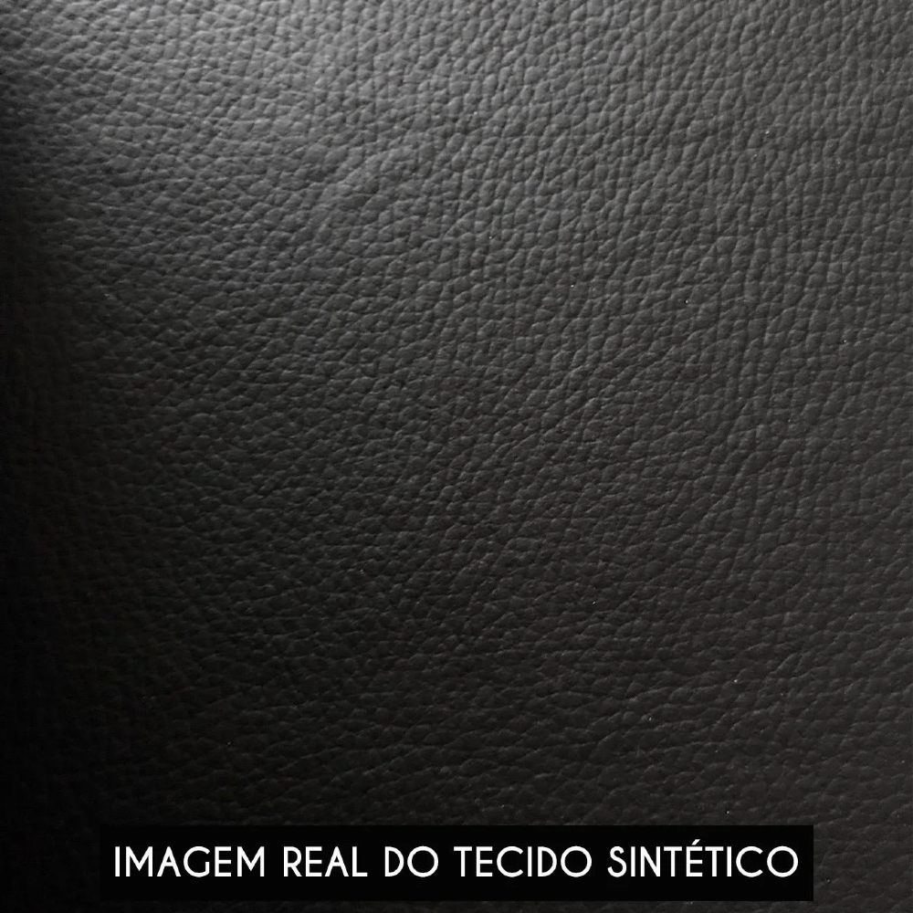 Poltrona Para Sala Pés Metálicos Preto Ana Sintético Preto - Ibiza