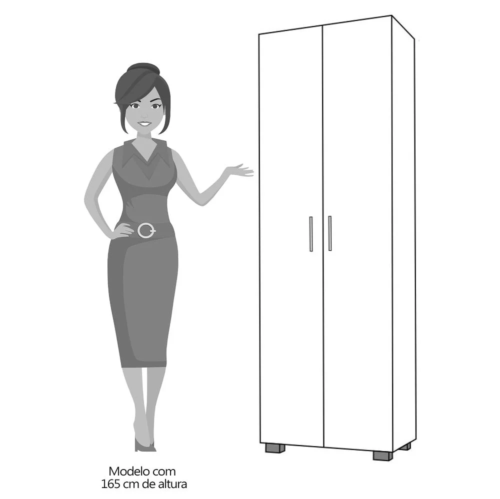 Estante Livreiro 2 Portas Office Branco  Móveis Leão