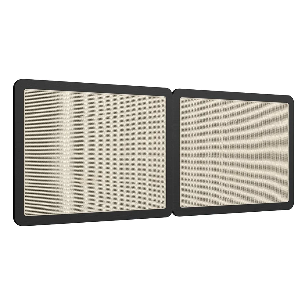 Cabeceira Casal Queen e 2 Mesas Pé Metal Arlo A10  Nero/Dourado - Mpozenato