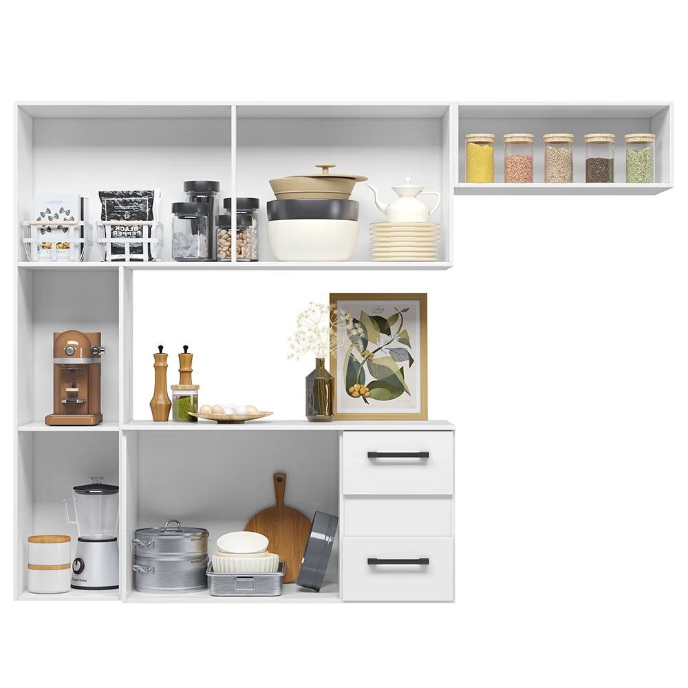 Armário de Cozinha Compacta Suspensa Jully N03 Branco - Mpozenato