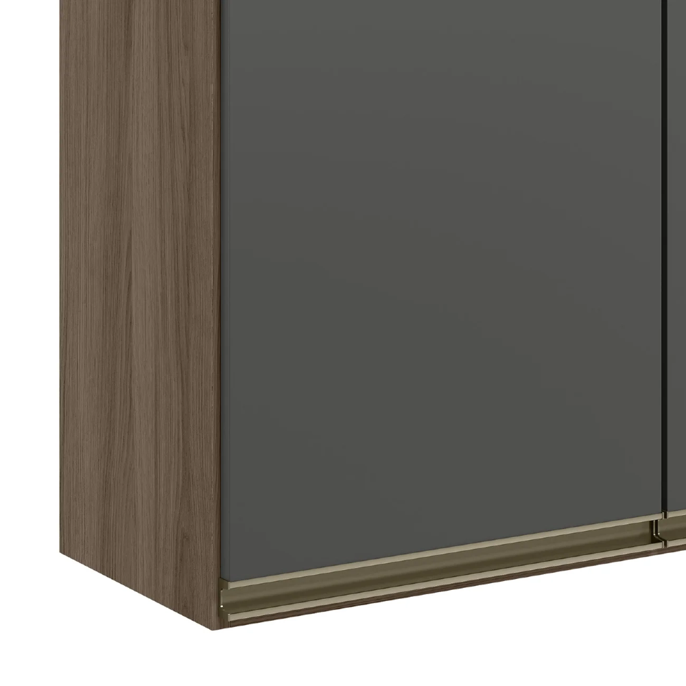 Armário de Cozinha Aéreo 120cm Maly N03 Carvalho/Grafite - Mpozenato