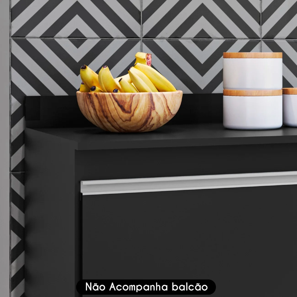 Tampo Para Balcão de Cozinha 100cm MDP Z34 Preto            - Mpozenato