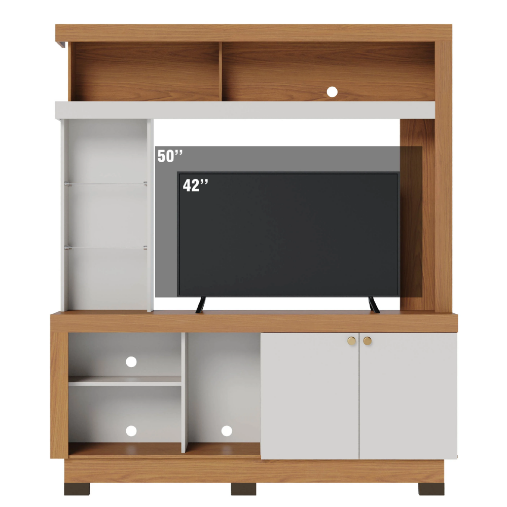 Estante Painel para TV 50 Pol Minas C05 Freijó/Off White - Mpozenato