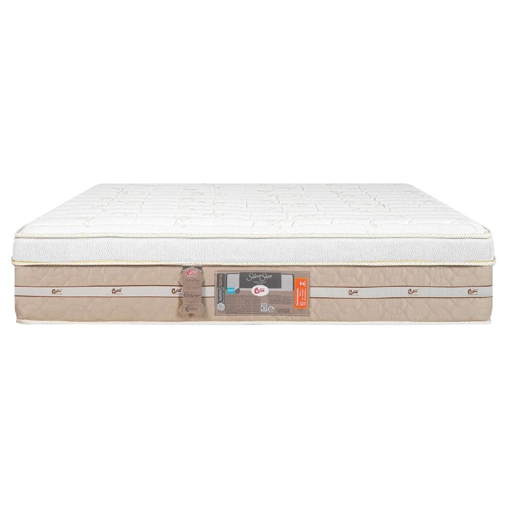 Colchão Queen One Face Molas Pocket Silver Star 158x198x32cm - Castor