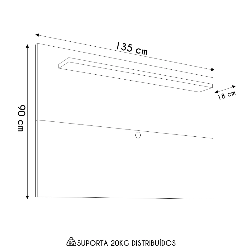 Painel Para TV Suspenso 50 Polegadas 135cm Saira C14 Cedro - Mpozenato