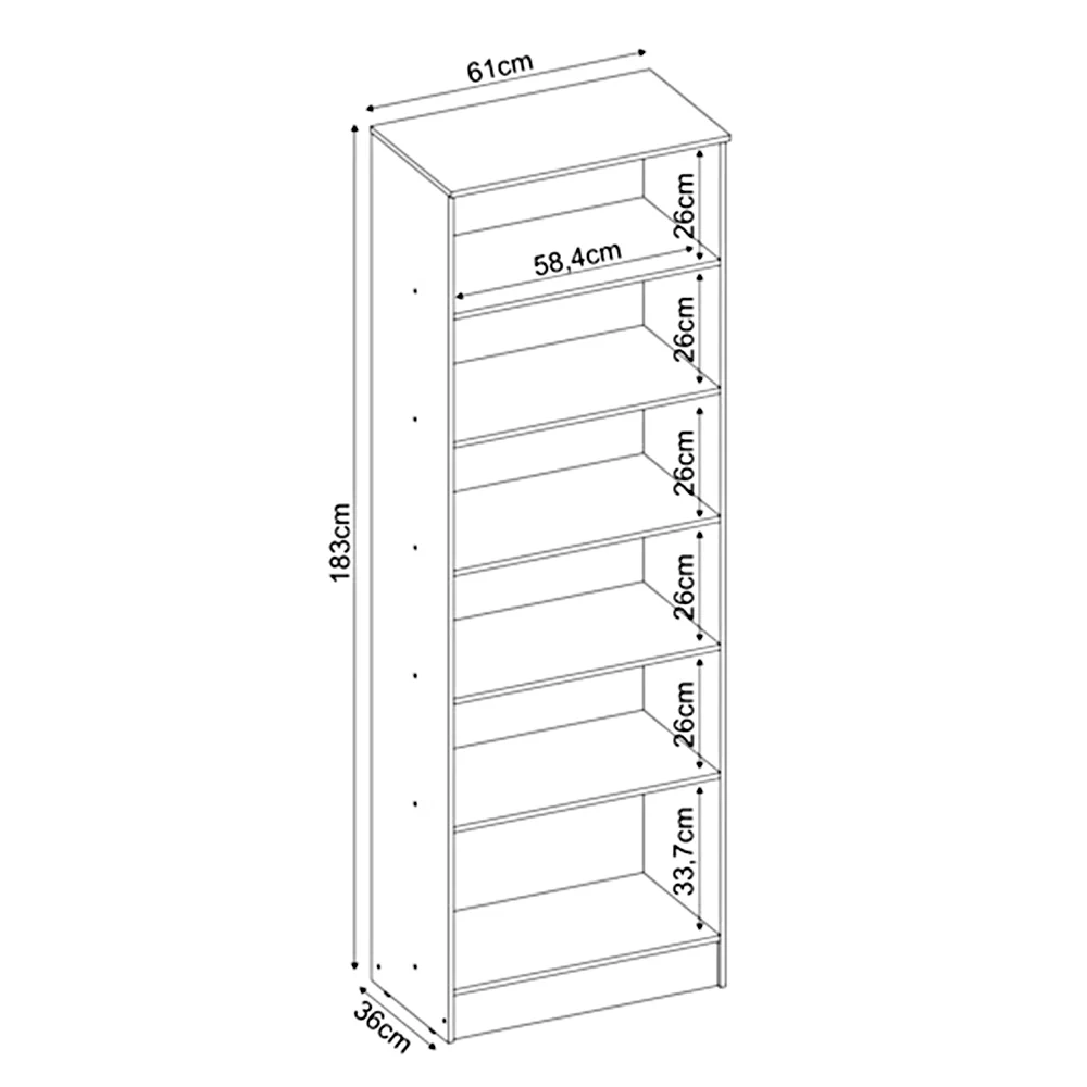 Sapateira  2 Portas 5 Prateleiras Golden D02 Branco- Mpozenato