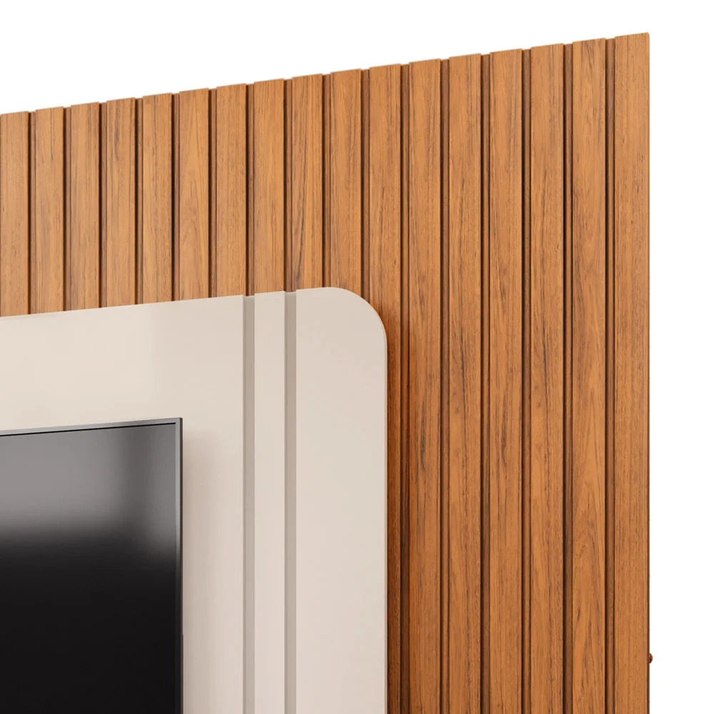 Painel TV 75 Pol 275cm Noah e Conjunto Ariane D04 Off/Freijó - Mpozenato