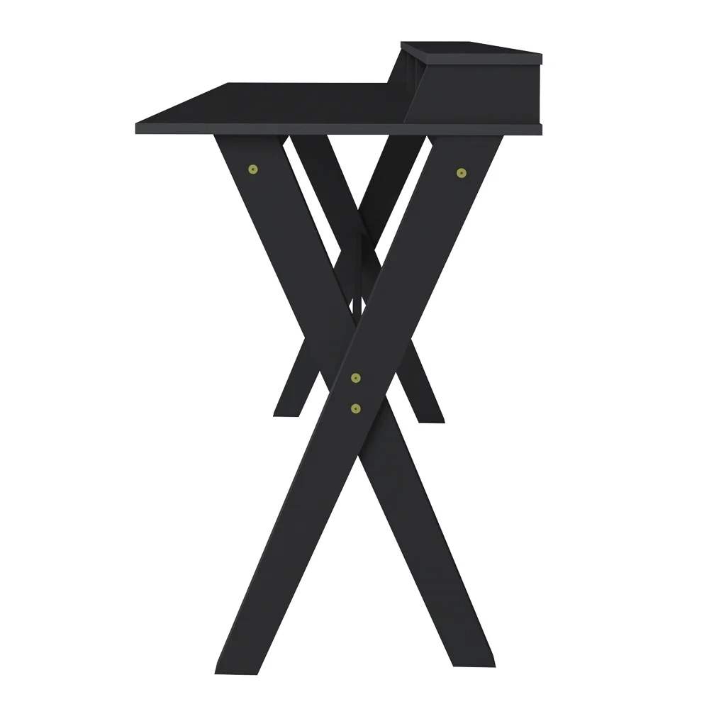 Escrivaninha Mesa para Computador Retrô 3 Nichos Itália Preto  Artany