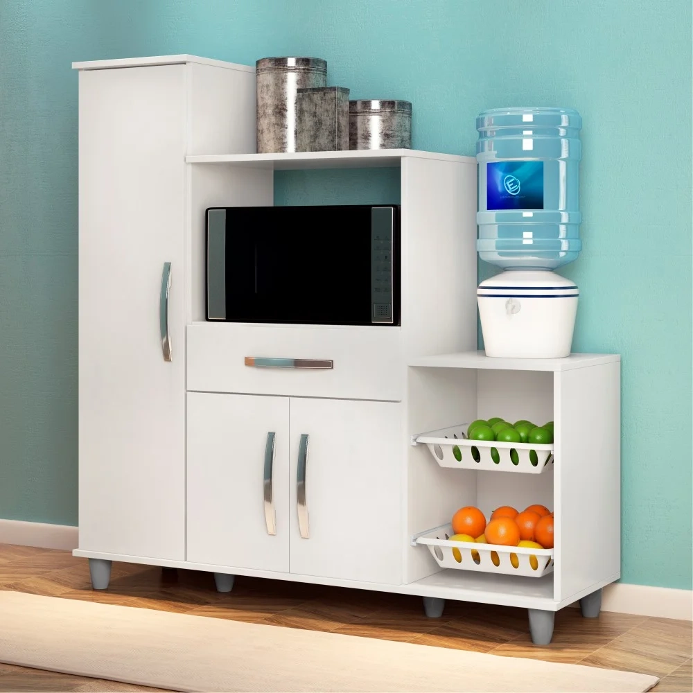 Armário de Cozinha Com Fruteira e Nicho Ibiza Branco - Lumil Móveis