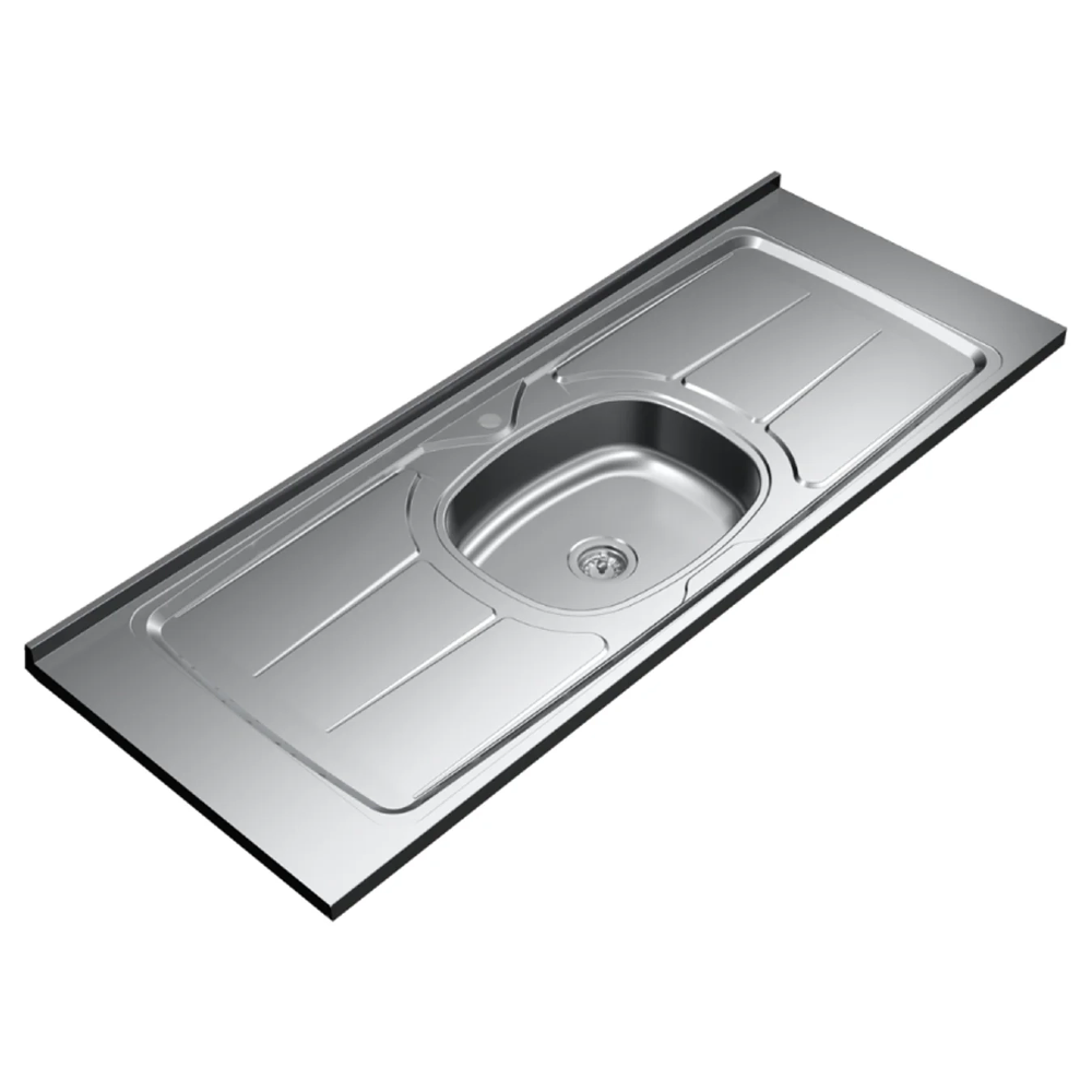 Pia de Cozinha com Cuba e Válvula Bali 140cm Aço Inox - Ghel Plus