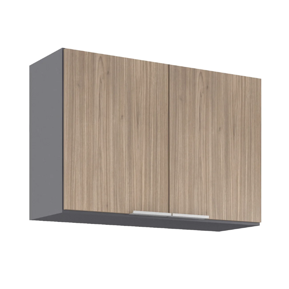 Armário de Cozinha Aéreo 80cm Pérola Z34 Grafite/Freijó     - Mpozenato