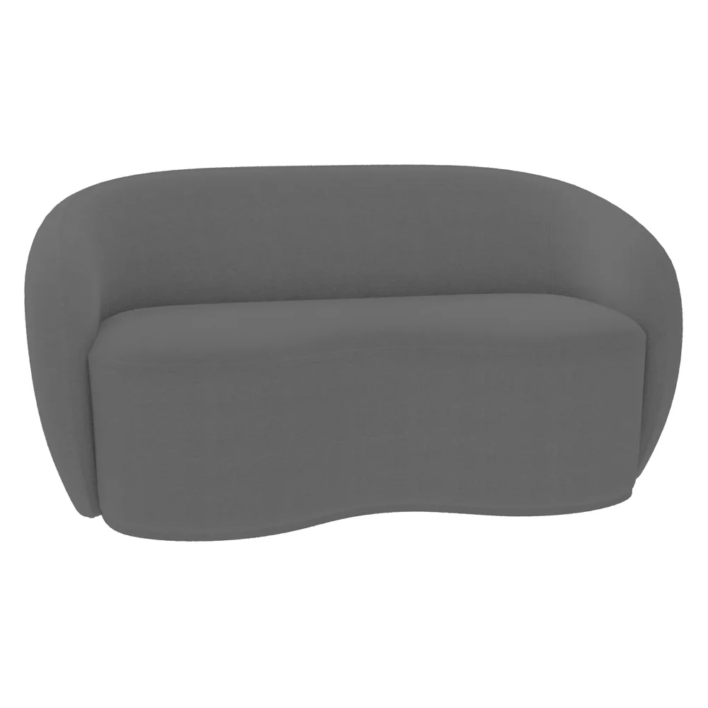 Sofá 2 Lugares Living 160cm e 1 Poltrona Giratória Garbin Z08 Boucle Cinza - Mpozenato