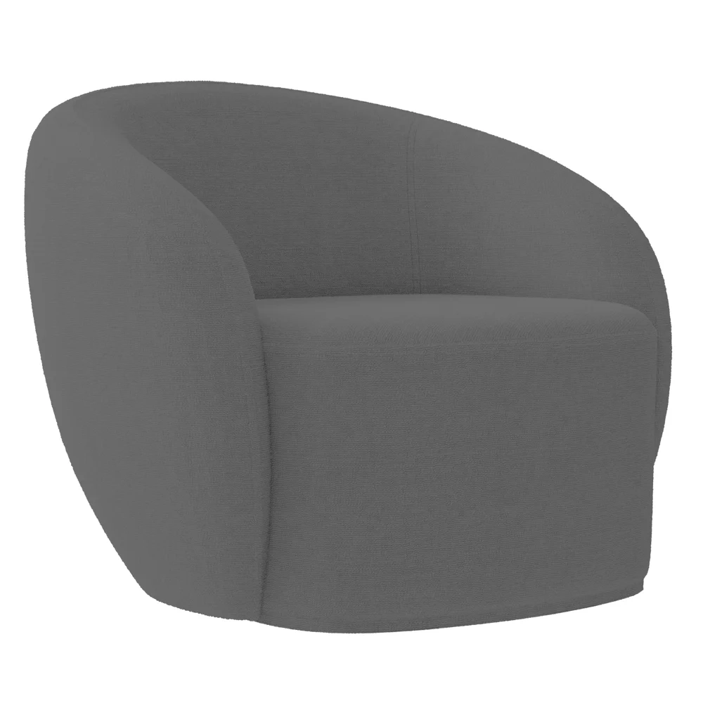 Sofá 2 Lugares Living 160cm e 1 Poltrona Giratória Garbin Z08 Boucle Cinza - Mpozenato