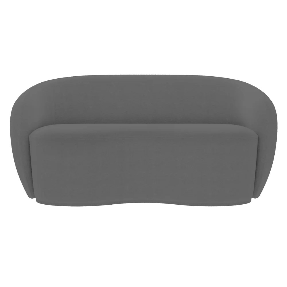 Sofá 2 Lugares Living 160cm e 1 Poltrona Giratória Garbin Z08 Boucle Cinza - Mpozenato