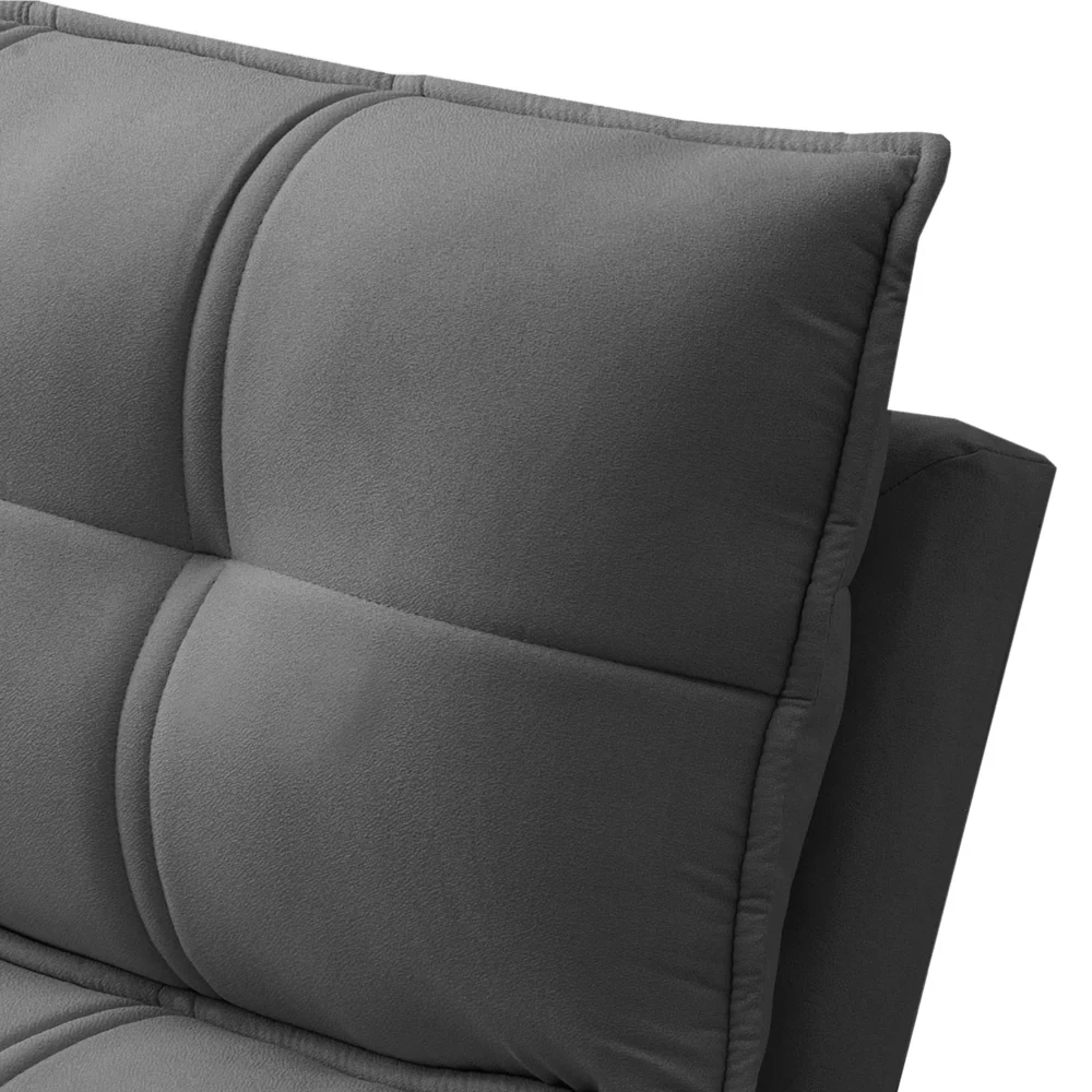 Sofá Retrátil 3 Lugares com Porta Copo 230cm Malta F05 Veludo Grafite - Mpozenato