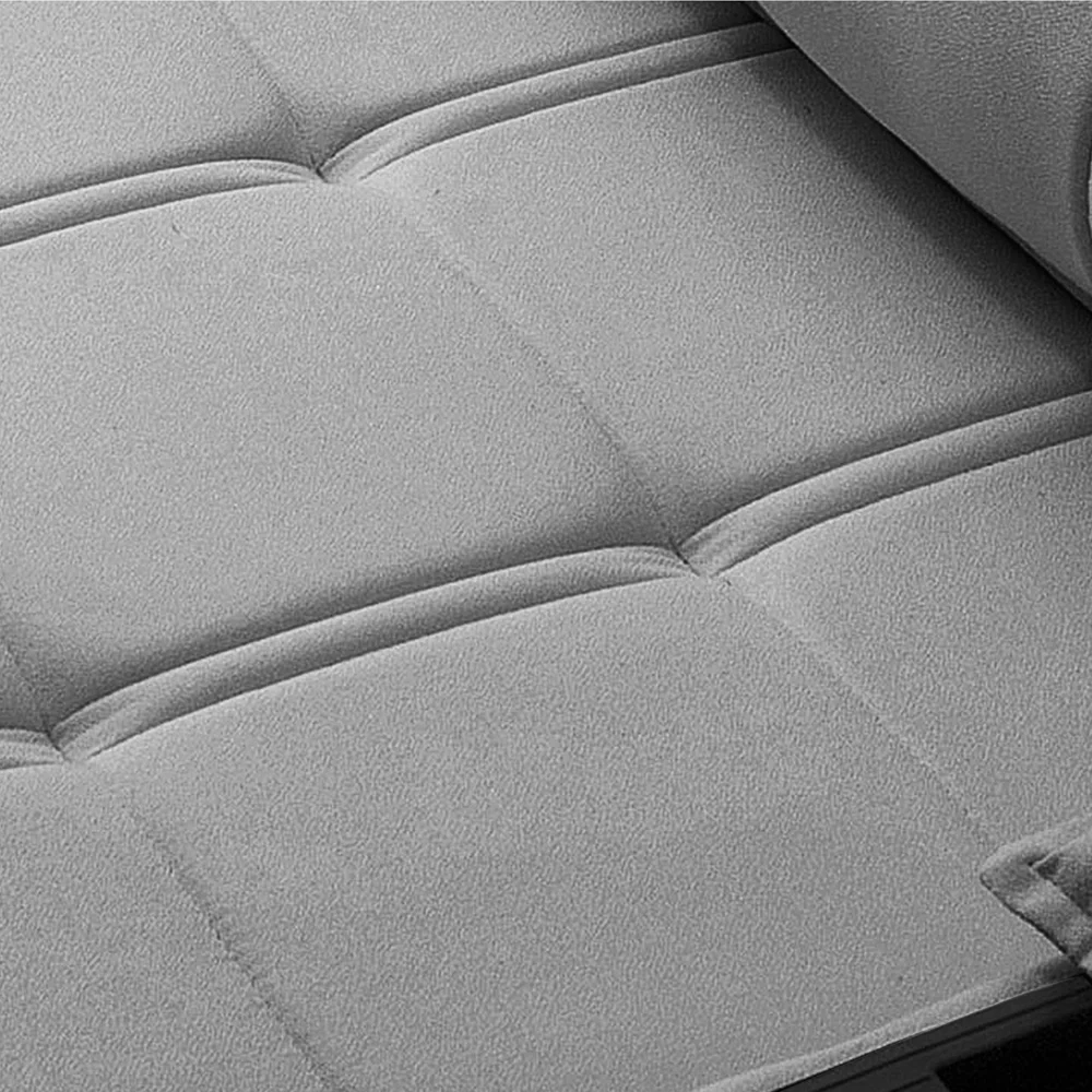 Sofá Retrátil 3 Lugares com Porta Copo 230cm Malta F05 Veludo Cinza - Mpozenato