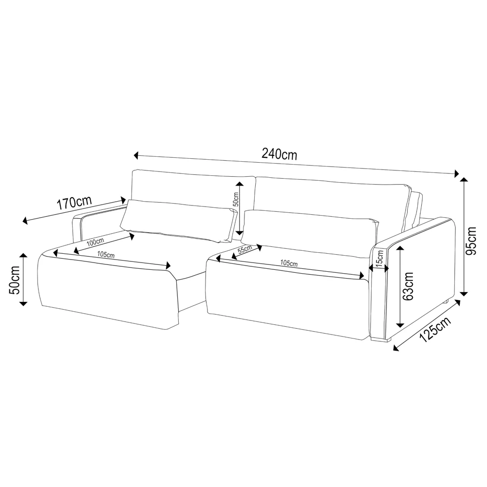 Sofá Retrátil Reclinável 240cm Sinna F05 Linho Bege - Mpozenato