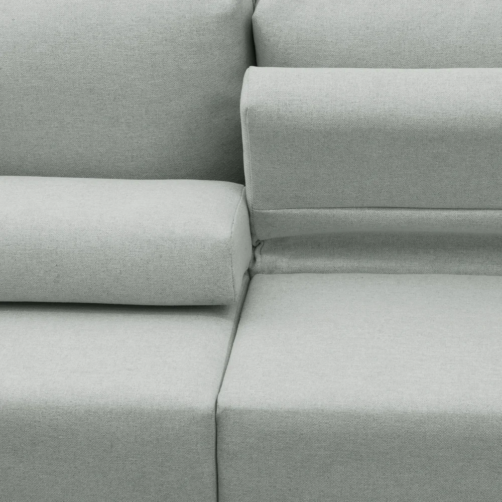 Sofá Retrátil Reclinável 240cm Sinna F05 Linho Cinza Claro - Mpozenato