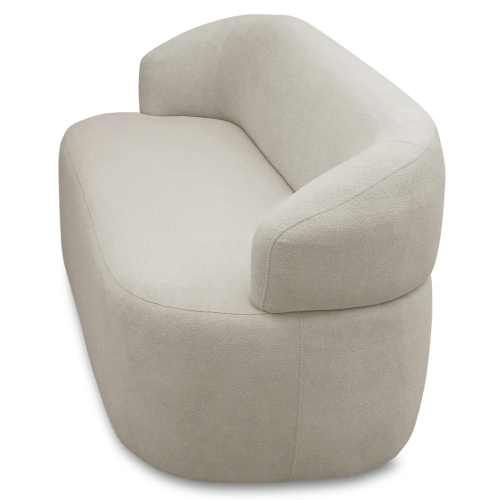 Sofá 2 Lugares Living Orgânico Sala de Estar 140cm Conka F05 Boucle Bege - Mpozenato