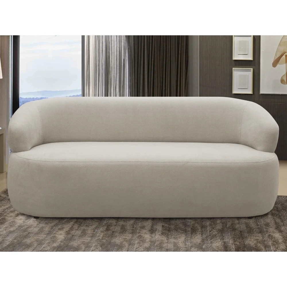 Sofá 3 Lugares Living Orgânico Sala de Estar 170cm Conka F05 Boucle Bege - Mpozenato